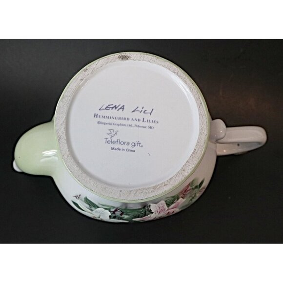Vintage Teleflora Hummingbirds and Lilies by Lena Liu Teapot - Picture 8 of 8